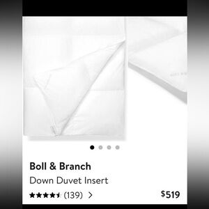 boll and branch NWT king down duvet insert